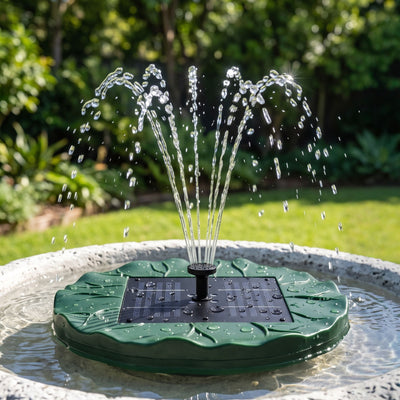 Gardeon Solar Fountain Pumps Bird Bath Floating Lotus Desig Water Feature 31cm