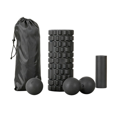 Everfit Foam Roller Set 4 in 1 Grid High Density Massager for Deep Tissue Trigger Point Myofascial Release Back Pain Muscle Recovery Gym Home Fitness Equipment with Storage Bag Supports 150kg