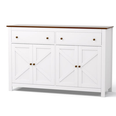 Artiss Buffet Sideboard Storage Cabinet Kitchen Cupboard 2 Drawers 140CM White