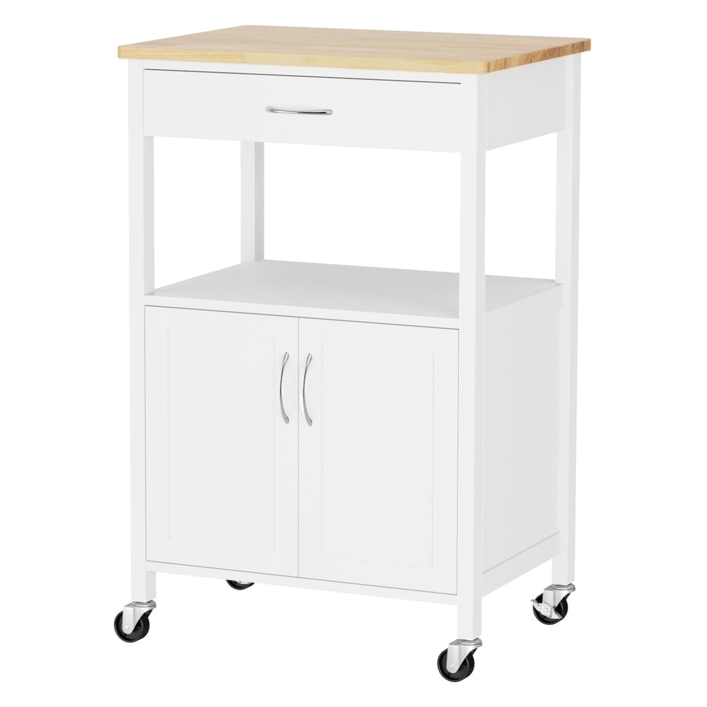 Artiss Kitchen Island Trolley Rolling Serving Cart Storage Drawer Cupboard 60cm Awezingly
