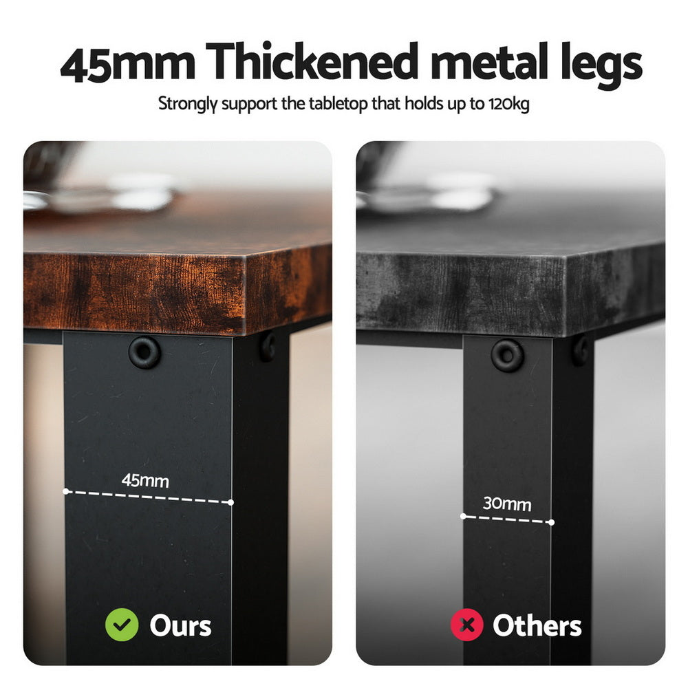 Artiss Coffee Table 2-Tier Rustic Brown 104CM Awezingly