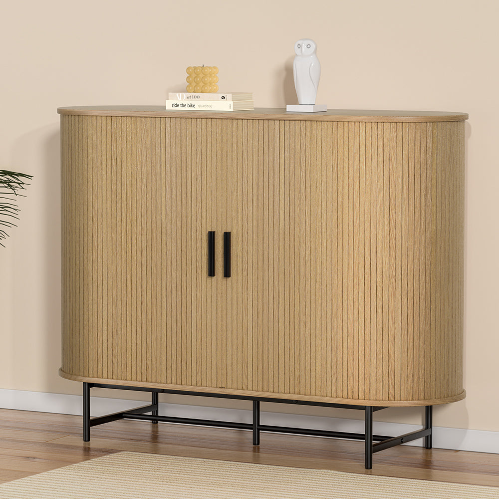 Artiss Buffet Sideboard Cupboard Cabinet Sliding Doors Pantry Storage Oak PIIA Artiss