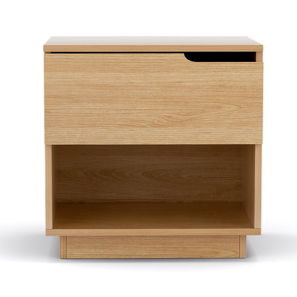 Artiss Bedside Table 1 Drawer 1 Shelf Nightstand Pine Awezingly