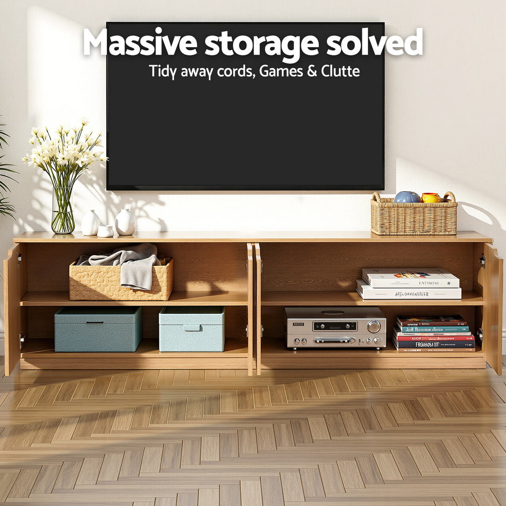 Artiss TV Unit Entertainment Unit Storage Cabinet 180cm Pine Awezingly