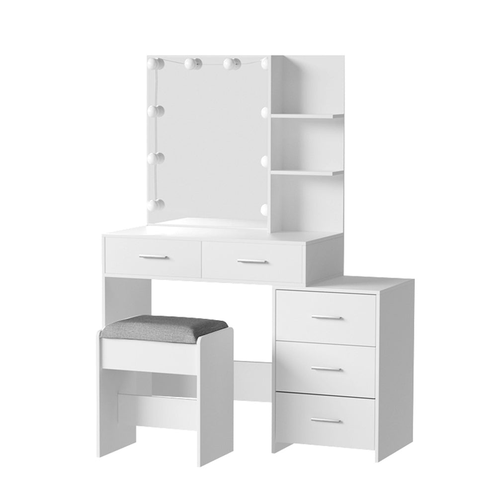 Artiss Dressing Table LED 10 Bulbs Makeup Mirror Stool Set Vanity Desk White Artiss