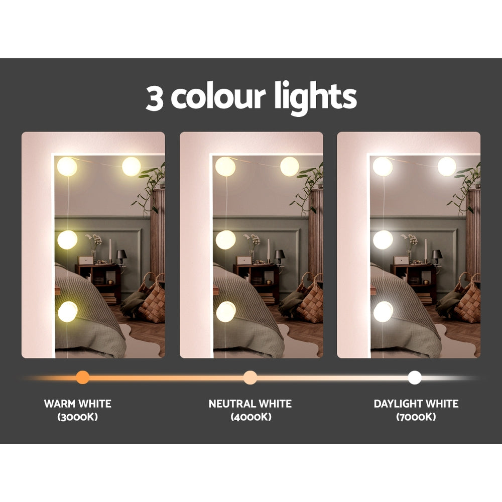 Artiss Dressing Table LED 10 Bulbs Makeup Mirror Stool Set Vanity Desk White Artiss