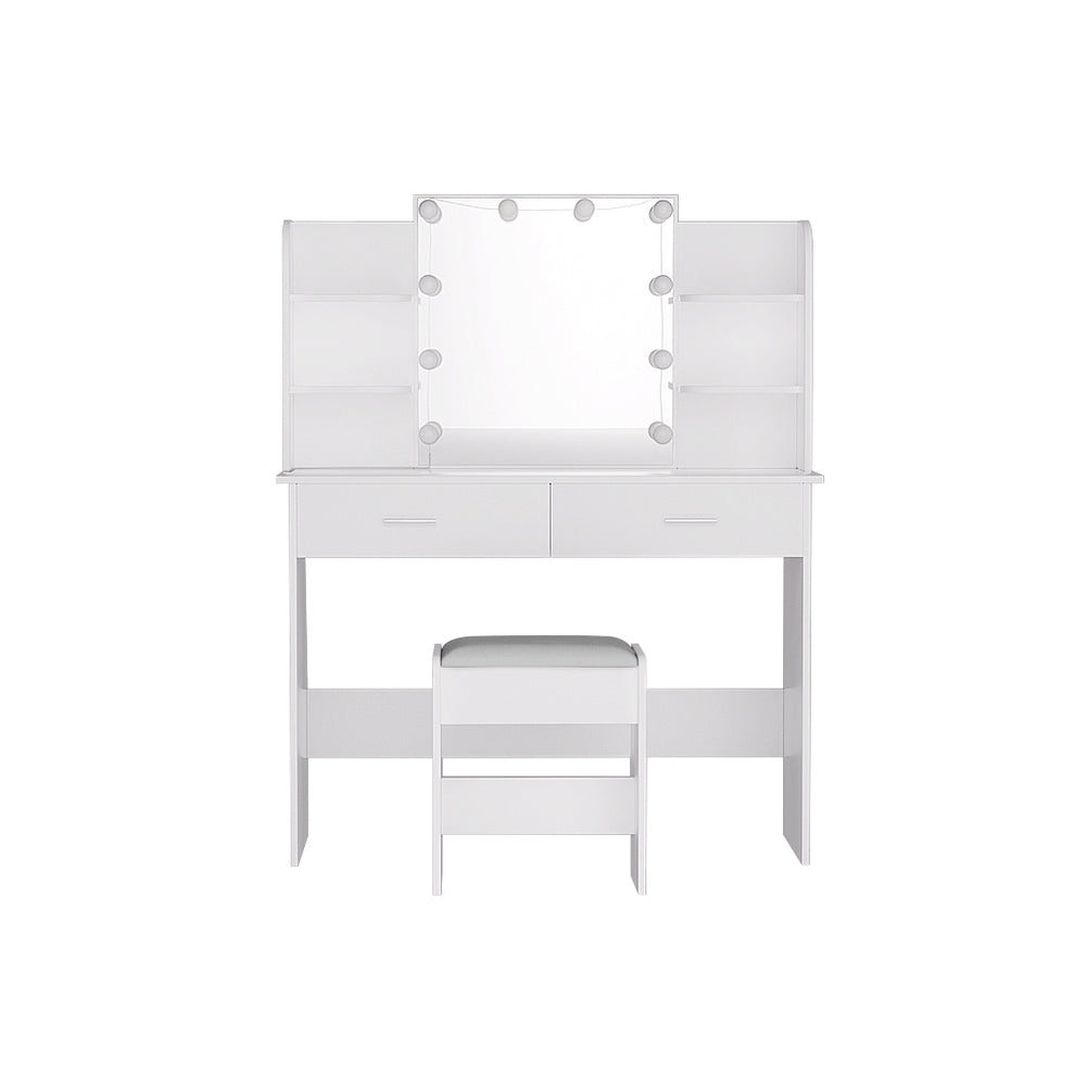 Artiss Dressing Table LED Makeup Mirror Stool Set 10 Bulbs Vanity Desk White Artiss