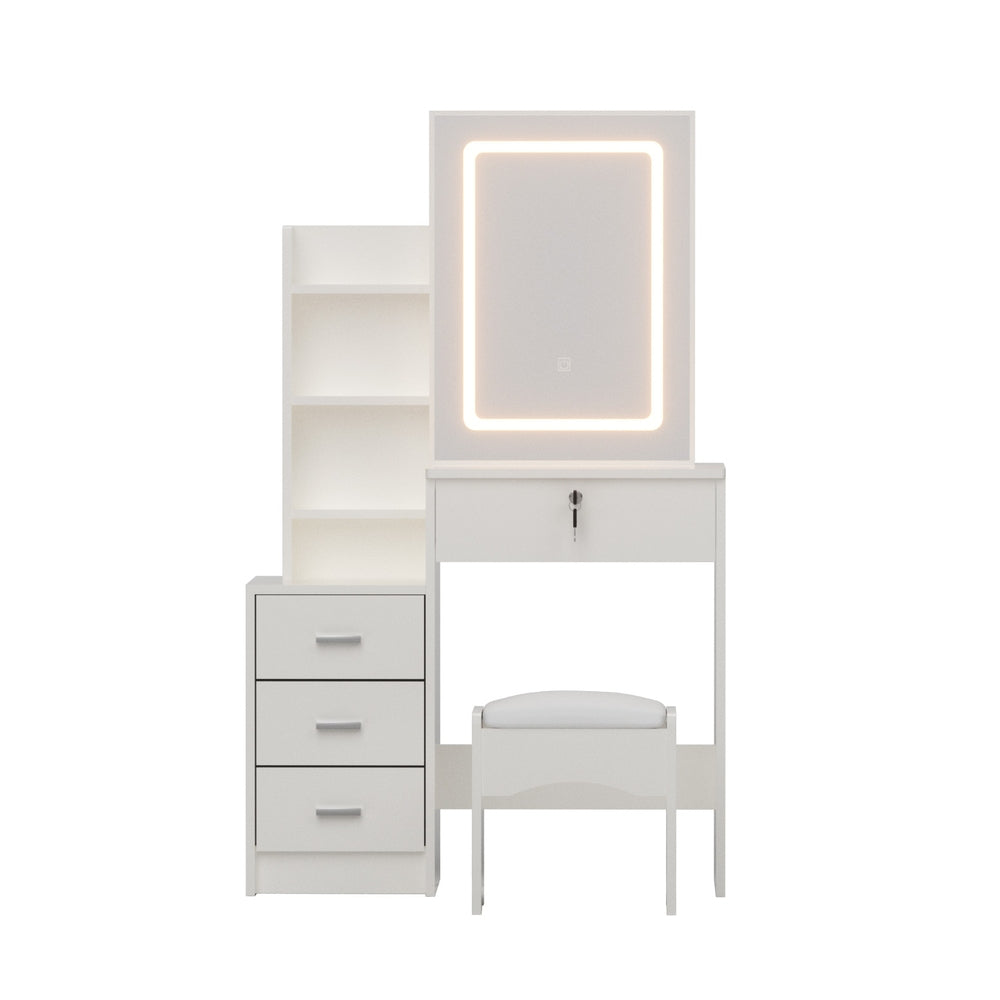 Artiss Dressing Table Vanity Desk Set Stool Led White Awezingly