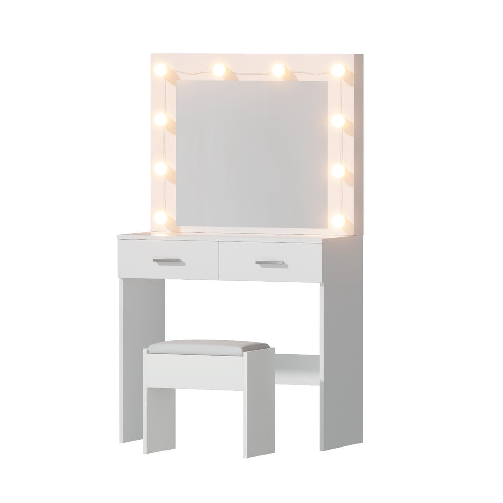Artiss Dressing Table Vanity Desk Set Stool 10 Led Bulbs White Awezingly