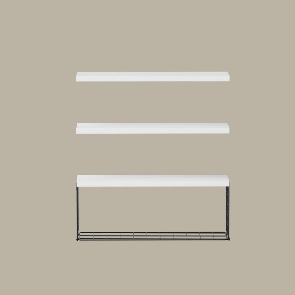 Artiss Floating Wall Shelf Set of 3 White Awezingly