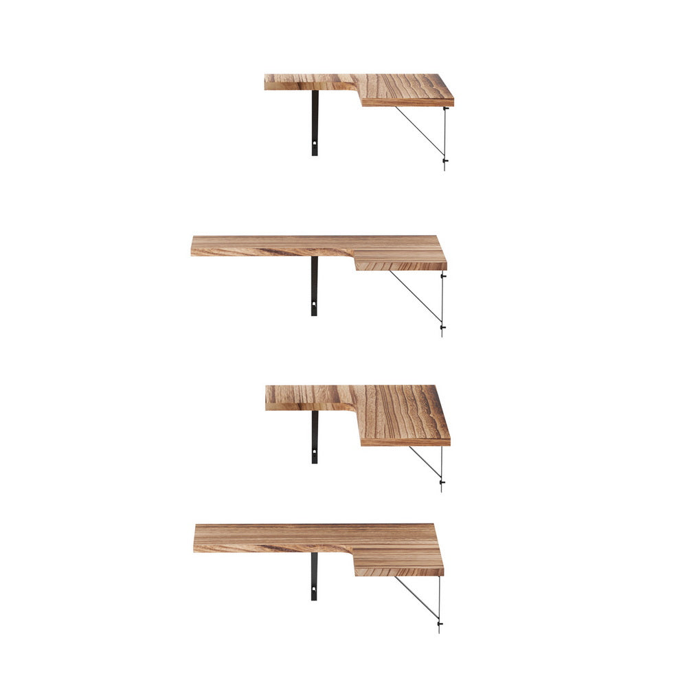 Artiss Floating Wall Shelf Corner Shelves Set of 4 Wood Awezingly