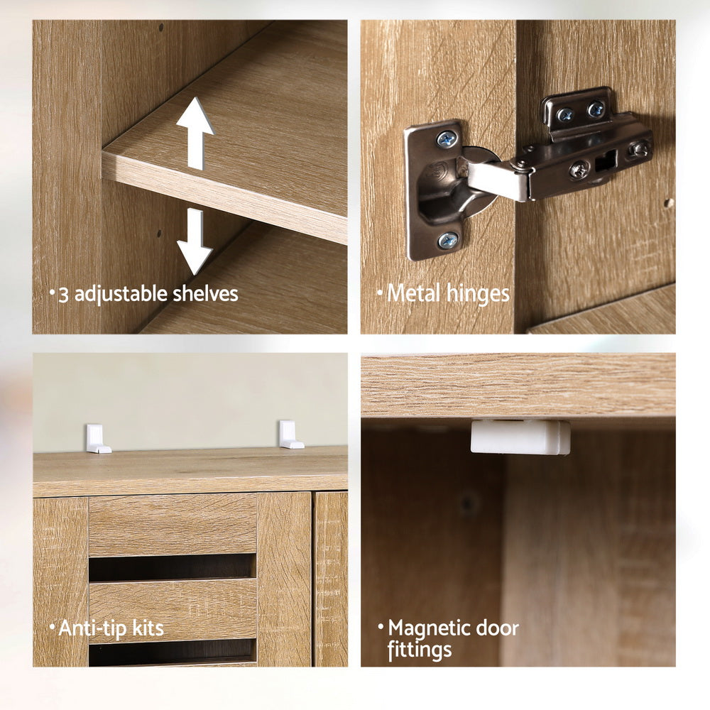 Artiss Shoe Cabinet 20 Pairs 5-tier Wood Alster Artiss