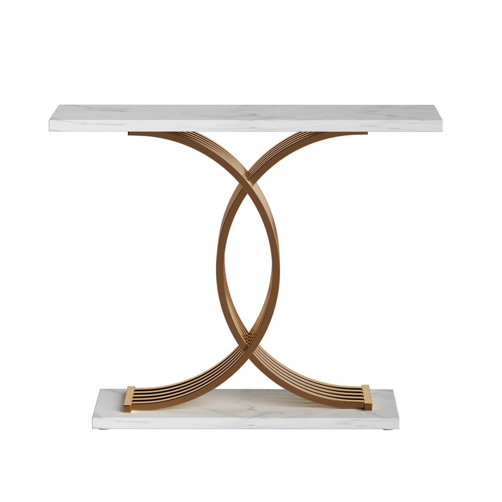 Artiss Console Table Marble Effect White&Gold Artiss