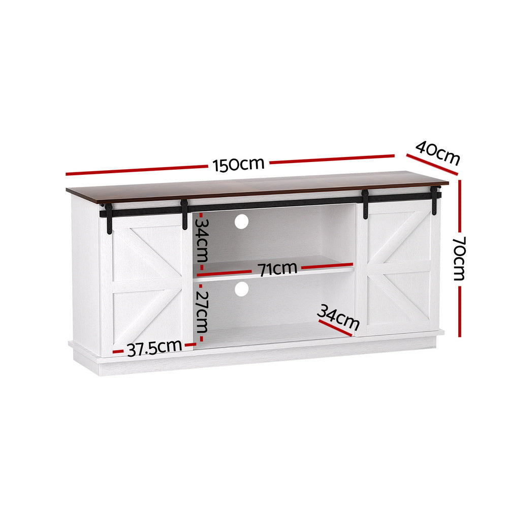 Artiss Buffet Sideboard Storage Cabinet Kitchen Cupboard Sliding Doors White Awezingly