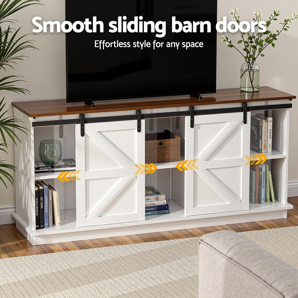 Artiss Buffet Sideboard Storage Cabinet Kitchen Cupboard Sliding Doors White Awezingly
