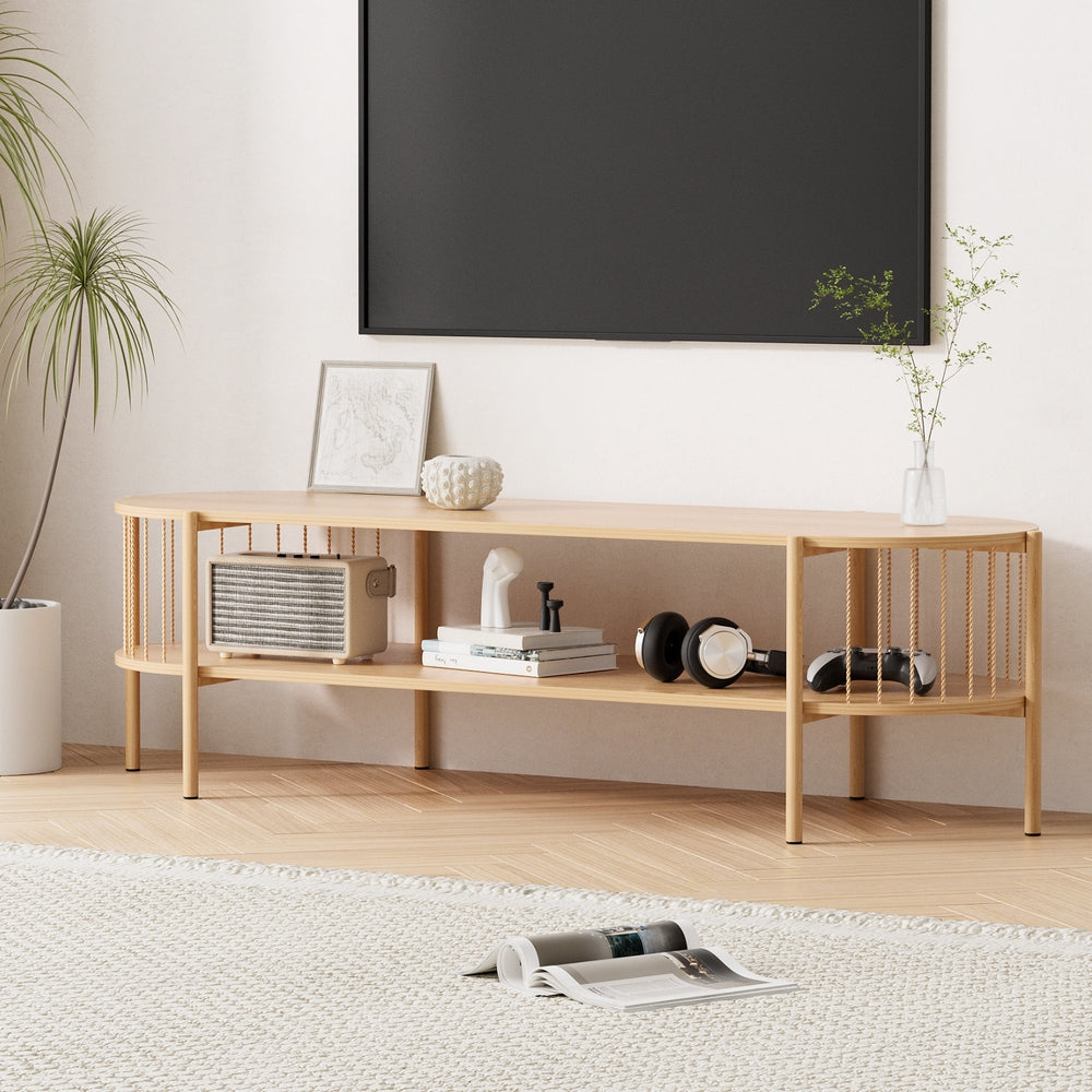 Artiss TV Unit Entertainment Unit Storage Shelf 148cm Pine Artiss