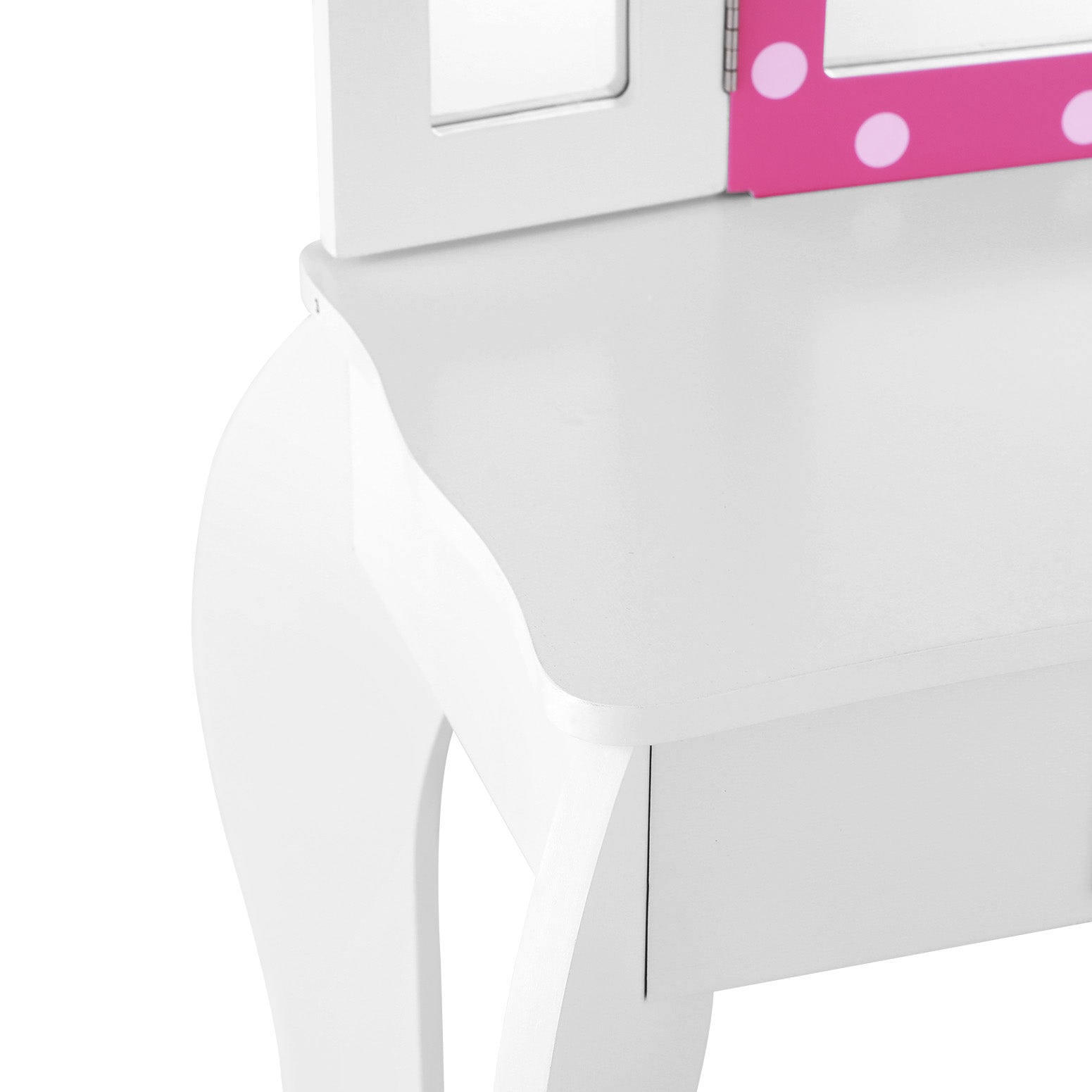 Keezi Kids Dressing Table Vanity Makeup Chair Set Wooden 3 Mirror Drawer Pink Keezi