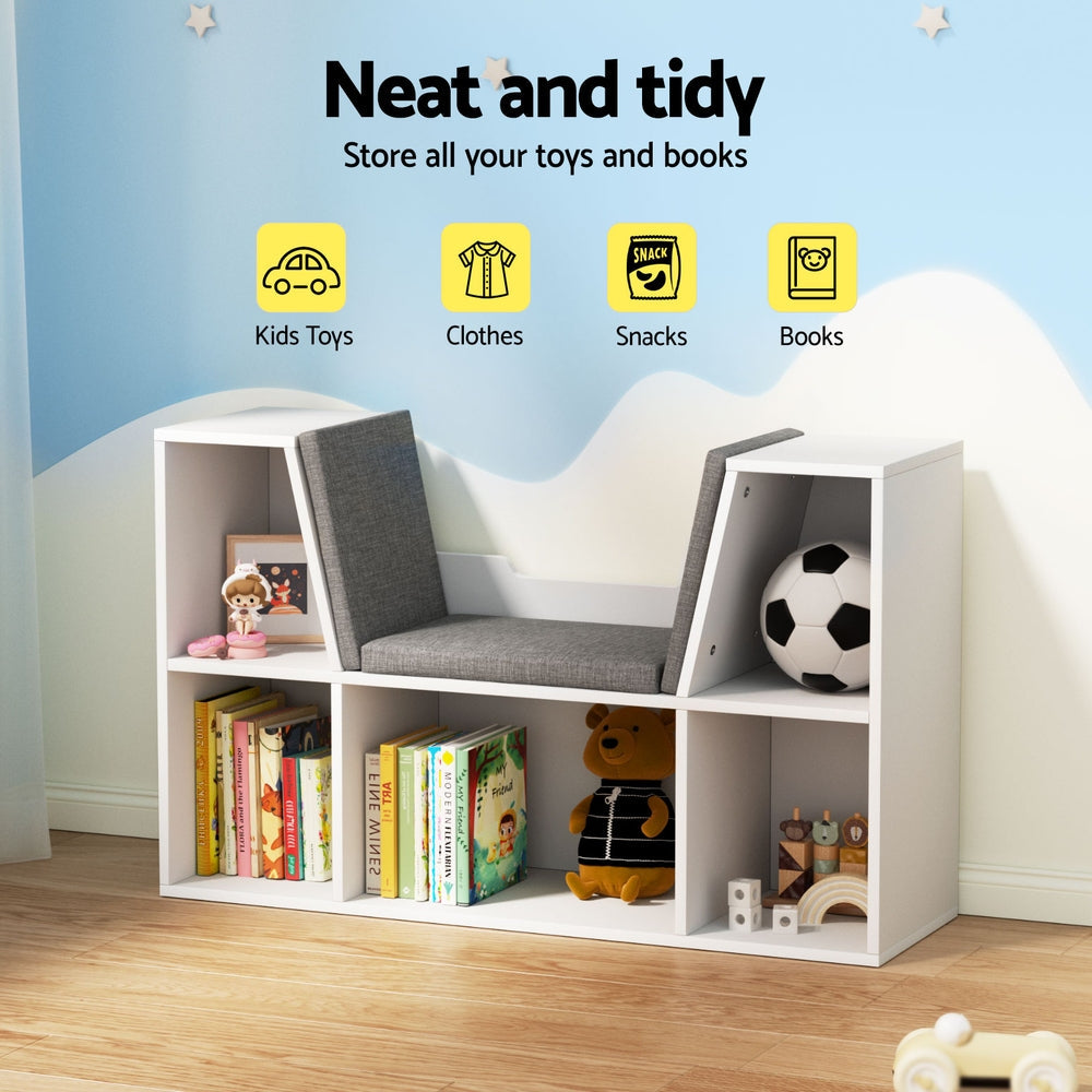 Keezi Kids Bookshelf Bookcase Toys Box Shelves Storage Cabinet Container Children Organiser Keezi