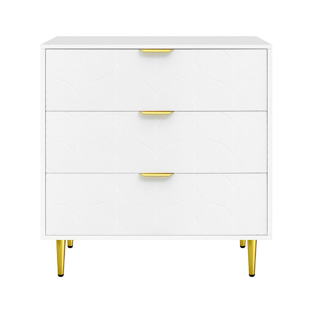 Artiss 3 Chest of Drawers Lowboy Cabinet White Artiss