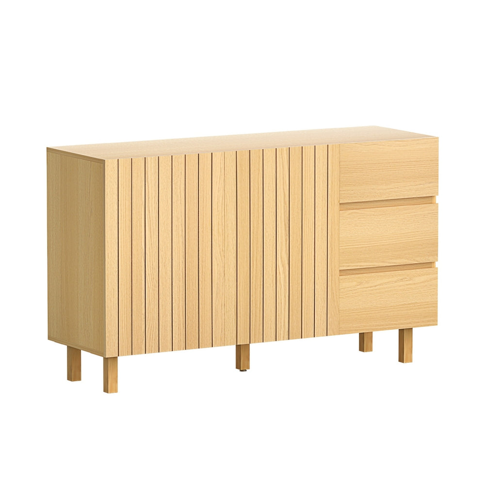 130cm Artiss Buffet Sideboard Cupboard Cabinet Pantry Storage Drawer Pine Artiss