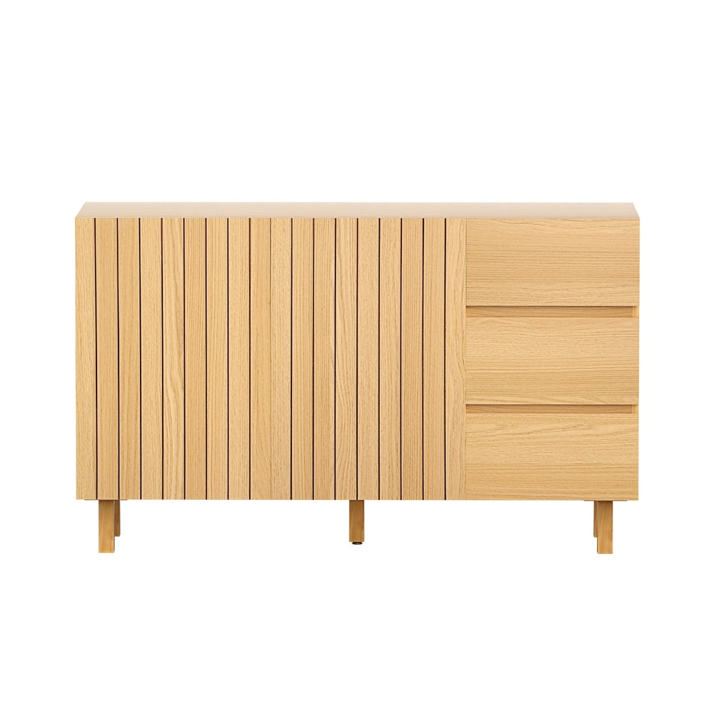 130cm Artiss Buffet Sideboard Cupboard Cabinet Pantry Storage Drawer Pine Artiss