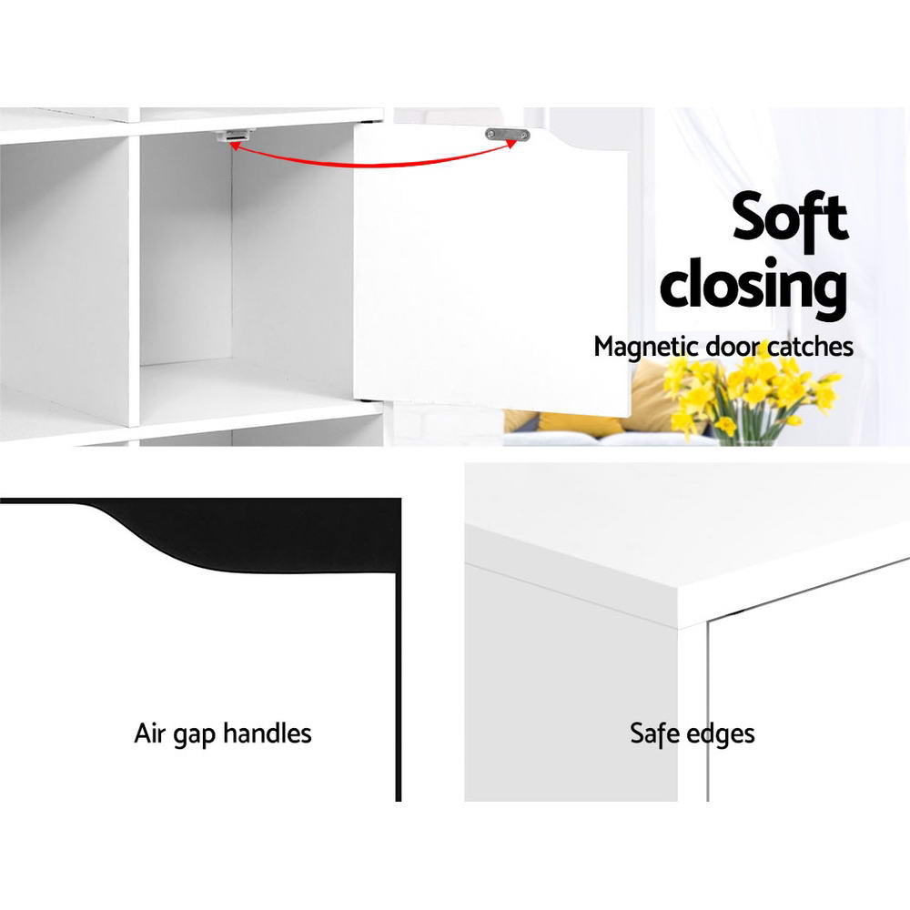 Artiss Display Shelf 8 Cube Storage 4 Door Cabinet Bookshelf Unit White Artiss