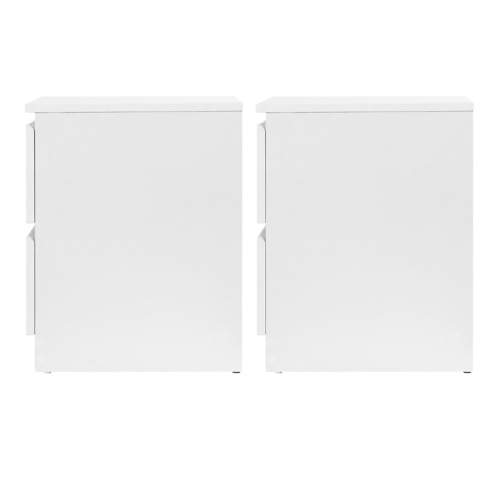 Artiss 2x Bedside Table 2 Drawers - PEPE White Artiss