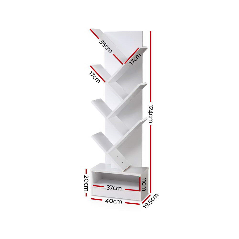 Artiss Display Shelf 7-Shelf Tree Bookshelf - White