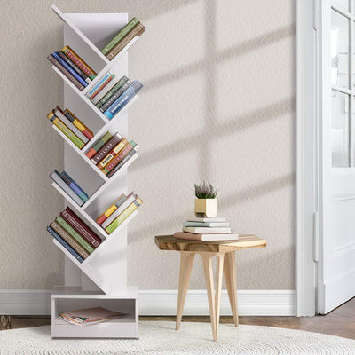 Artiss Display Shelf 9-Shelf Tree Bookshelf - White
