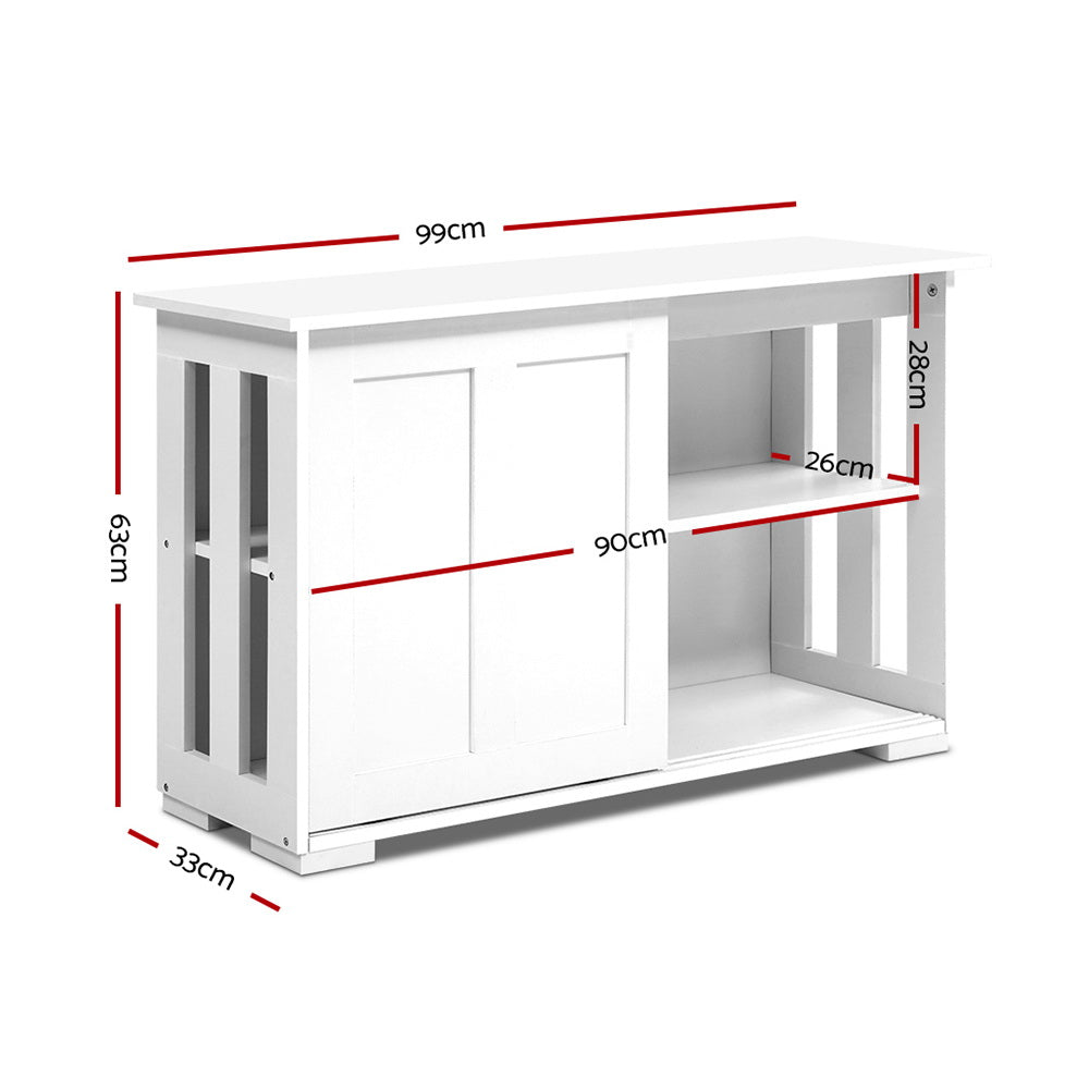 Artiss Buffet Sideboard Cabinet Storage Shelf Cupboard Hallway Table White Artiss