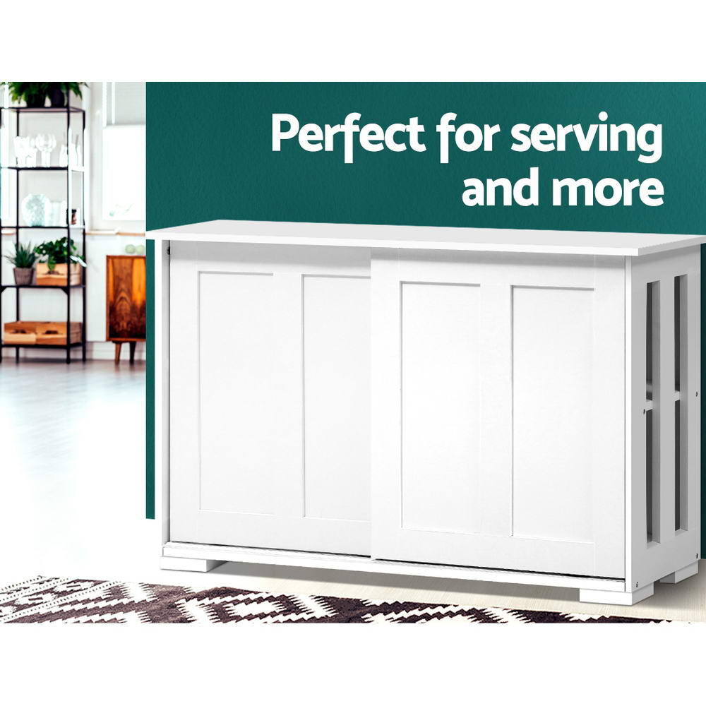 Artiss Buffet Sideboard Cabinet Storage Shelf Cupboard Hallway Table White Artiss