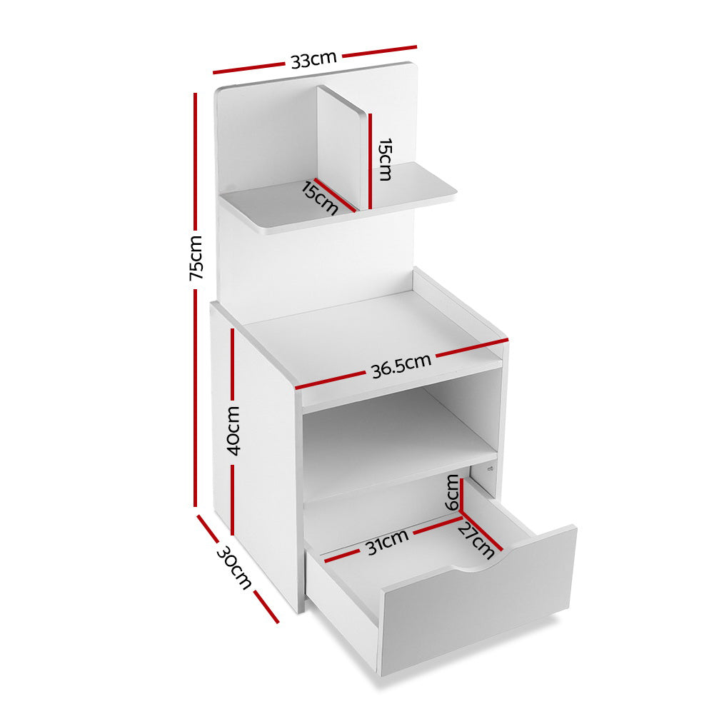 Artiss Bedside Table Cabinet Shelf Display Drawer Side Artiss