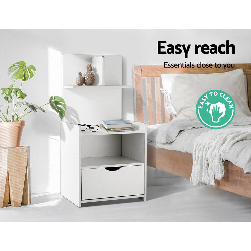 Artiss Bedside Table Cabinet Shelf Display Drawer Side Artiss