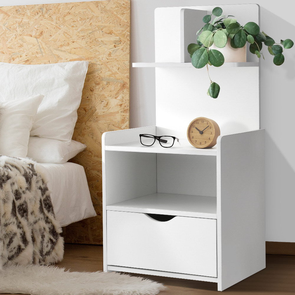 Artiss Bedside Table Cabinet Shelf Display Drawer Side Artiss