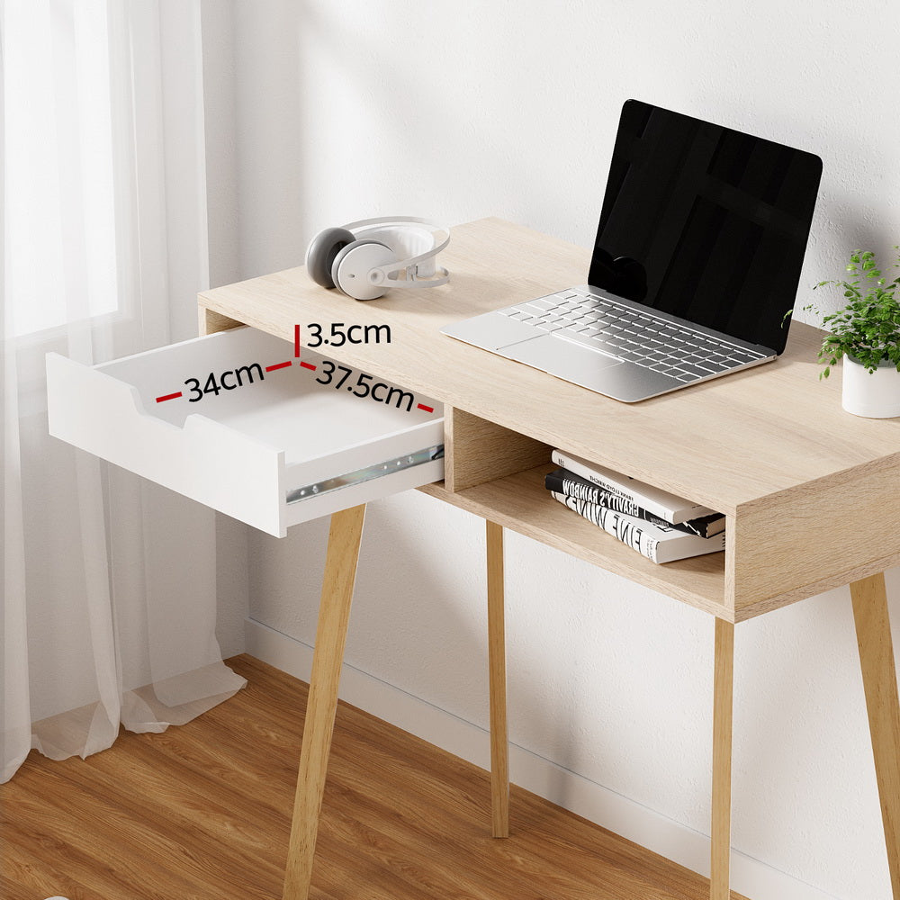 Artiss 2 Drawer Wood Computer Desk - Oak Artiss
