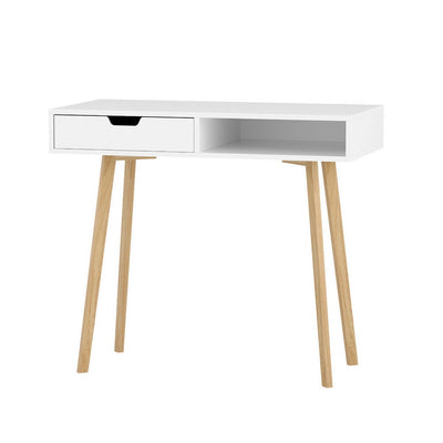 Artiss 2 Drawer Wood Computer Desk - White