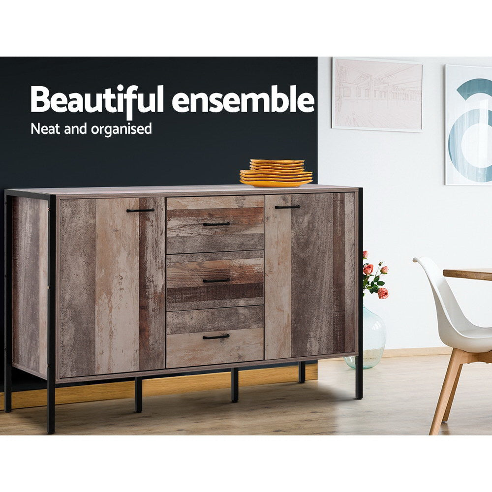 Artiss Buffet Sideboard Storage Cabinet Industrial Rustic Wooden Artiss