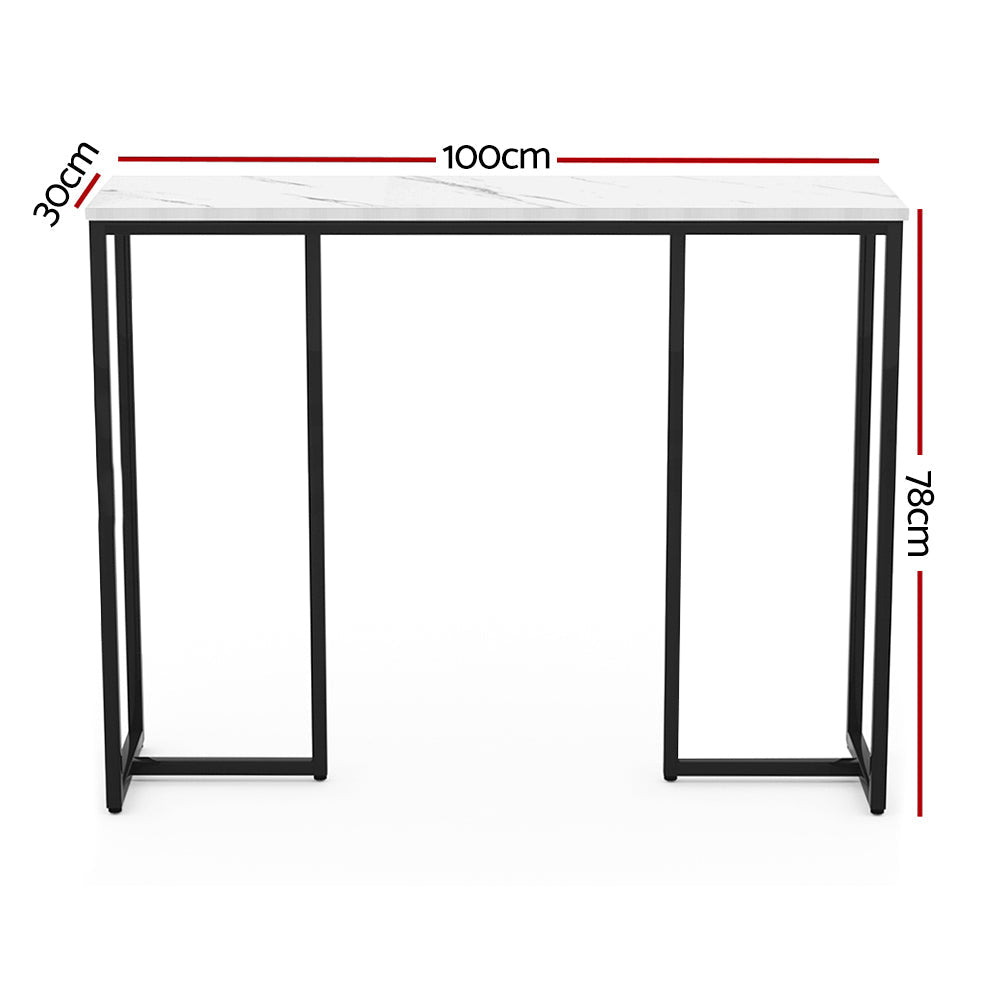 Artiss Console Table Hallway Table With Marble Effect Tabletop White Entry Table Artiss