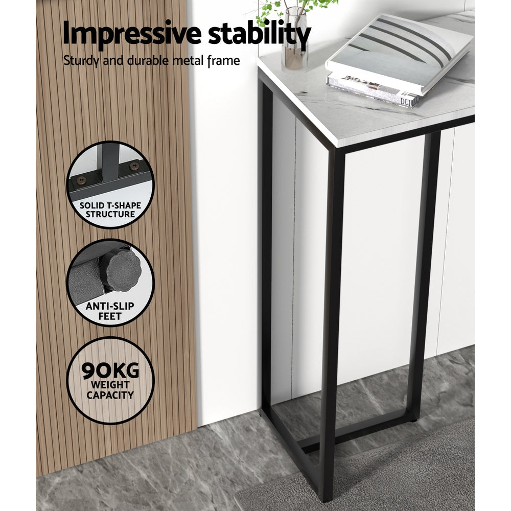 Artiss Console Table Hallway Table With Marble Effect Tabletop White Entry Table Artiss