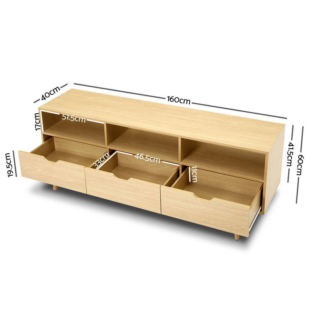 Artiss Wooden Scandinavian Entertainment Unit - Natural Artiss