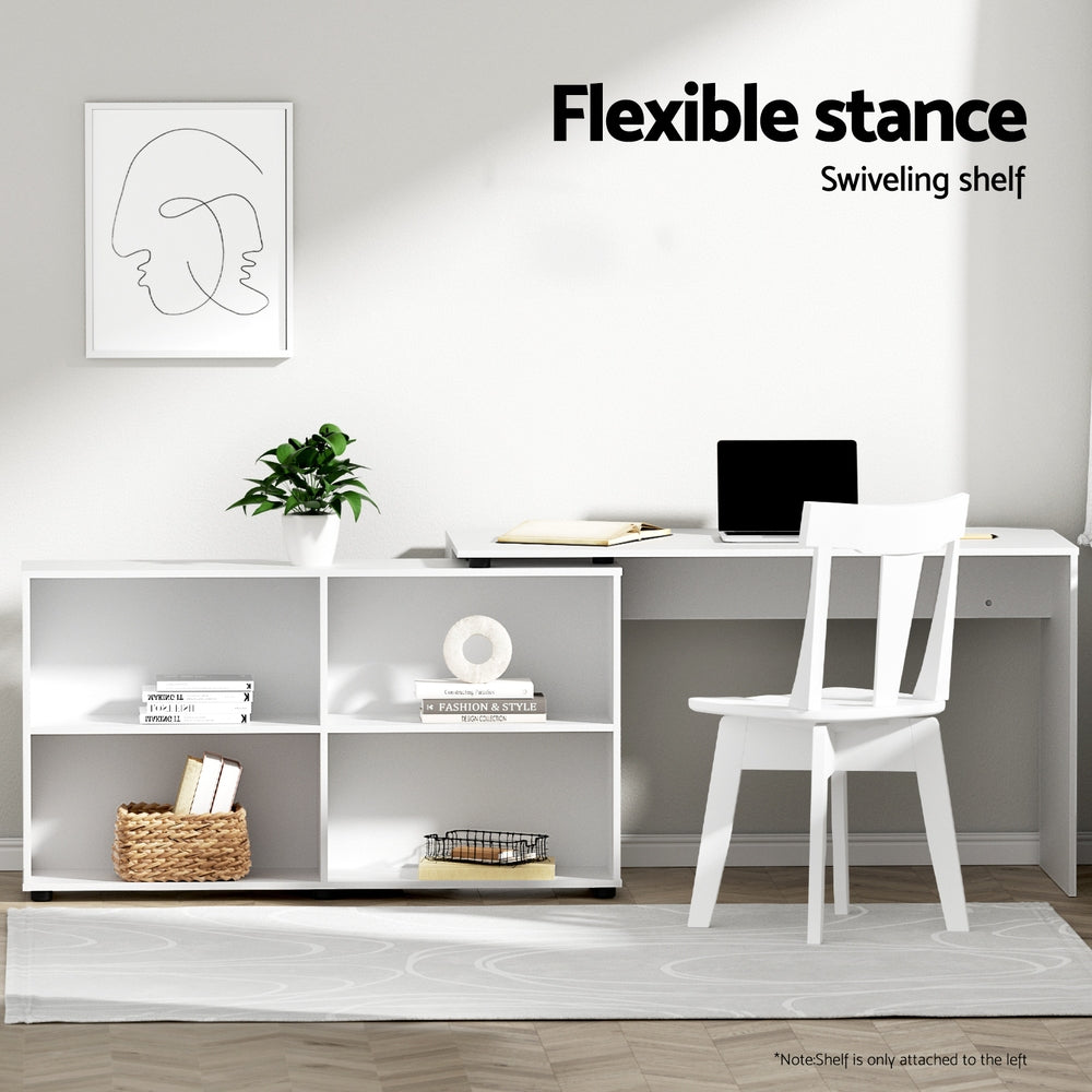 Artiss Office Computer Desk Corner Study Table Workstation Bookcase Storage Artiss