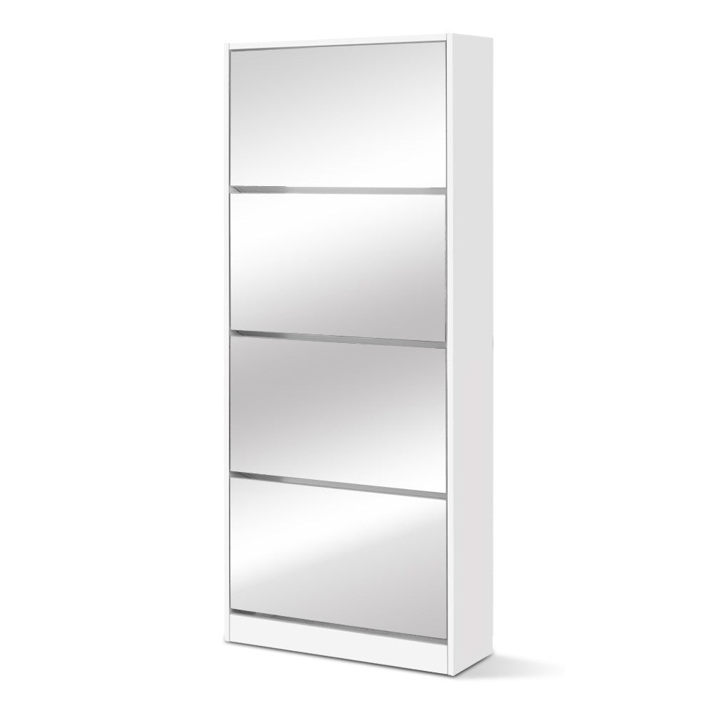 Artiss Shoe Cabinet Mirror Shoes Storage Rack Organiser 60 Pairs Cupboard Shelf Artiss