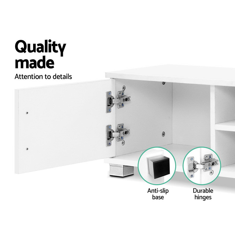 Artiss 120cm TV Stand Entertainment Unit Storage Cabinet Drawers Shelf White Artiss