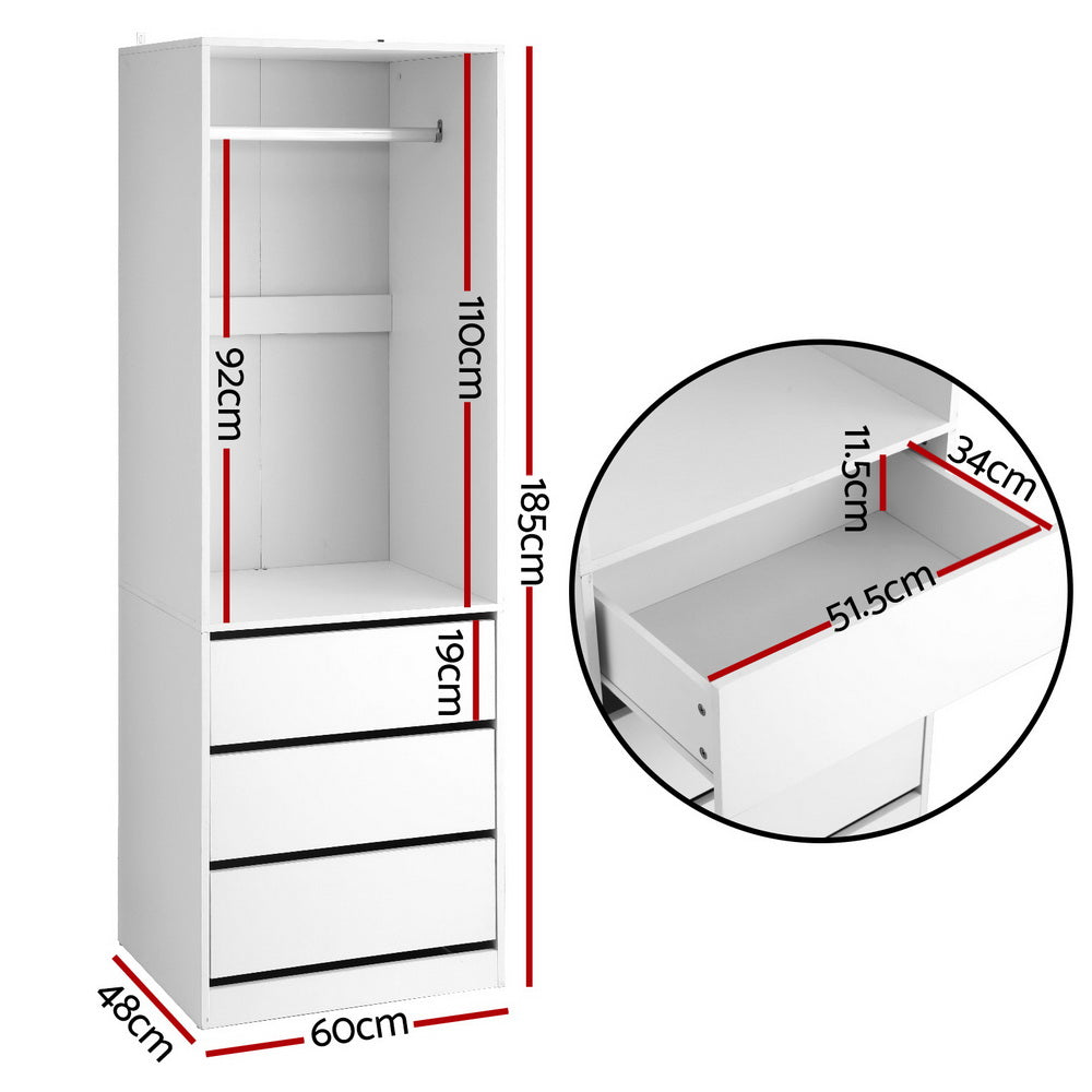 Artiss Wardrobe Clothes Closet Storage Organizer White Artiss