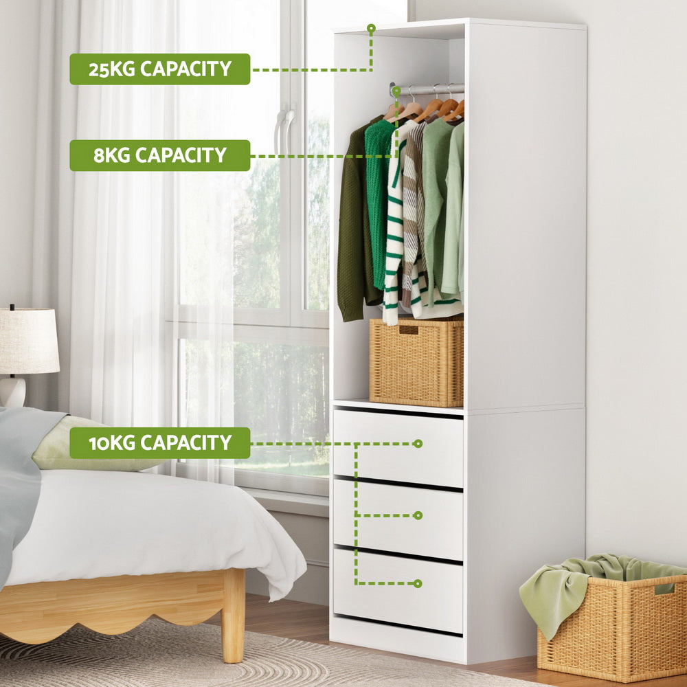 Artiss Wardrobe Clothes Closet Storage Organizer White Artiss