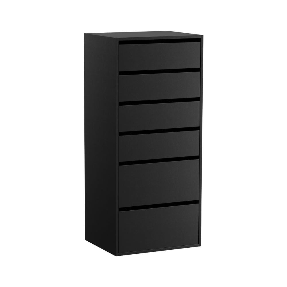 Artiss 6 Chest of Drawers Dresser Tallboy Black Awezingly