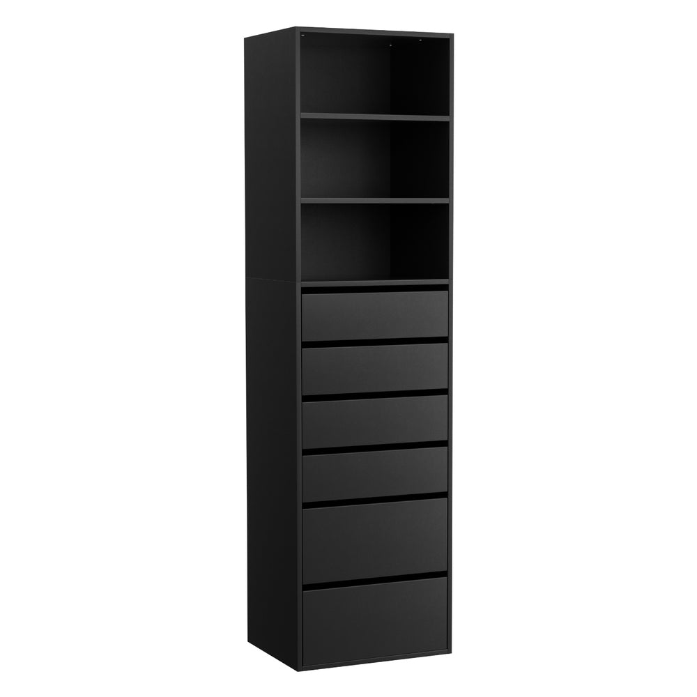Artiss 6 Chest of Drawers Tallboy Cabinet Black Awezingly