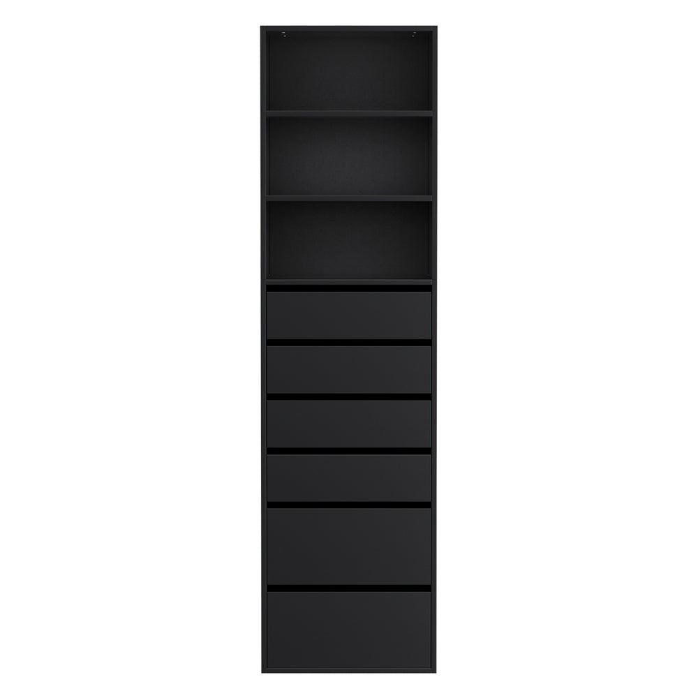Artiss 6 Chest of Drawers Tallboy Cabinet Black Awezingly