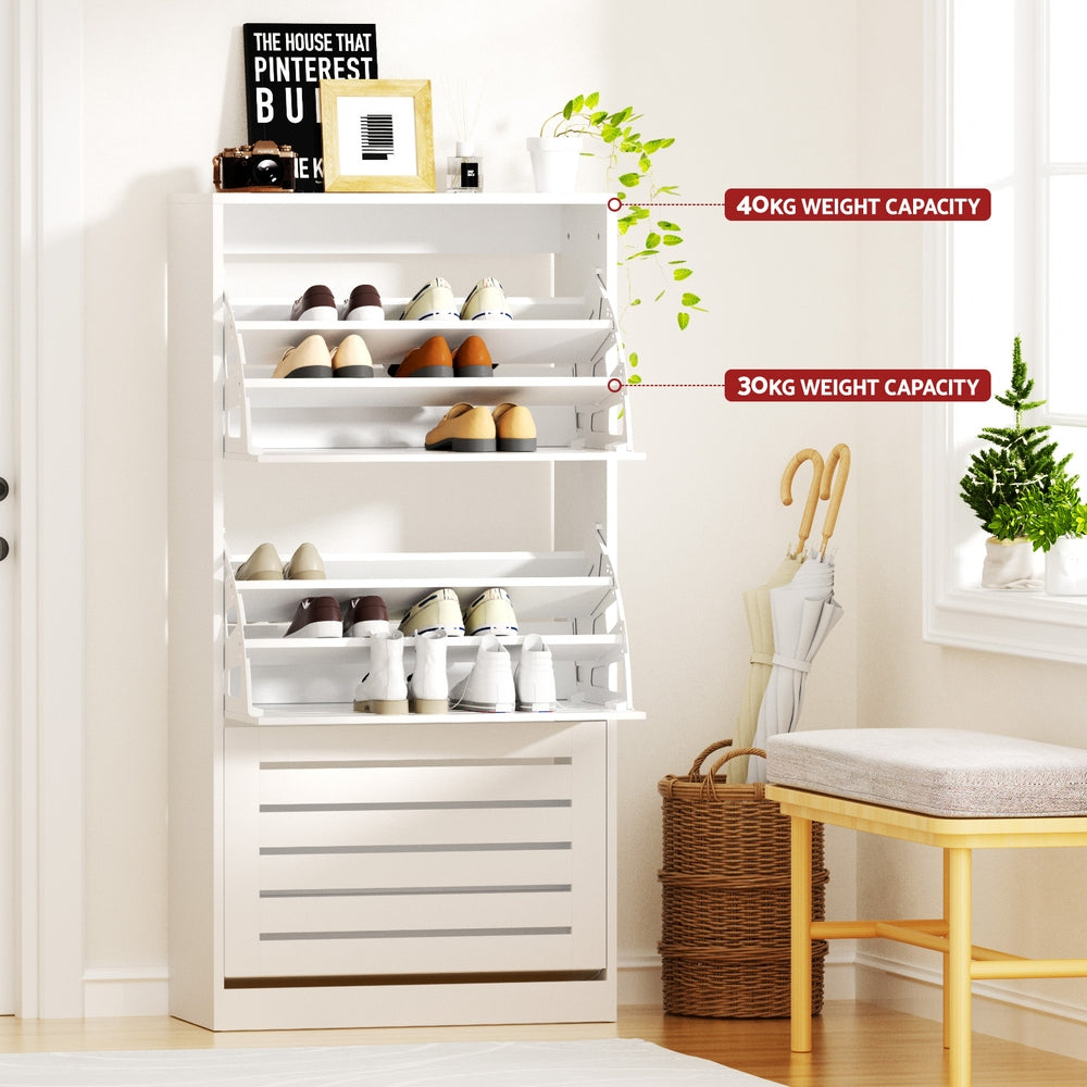 Artiss Shoe Cabinet Storage Drawer 45 Pairs White Artiss