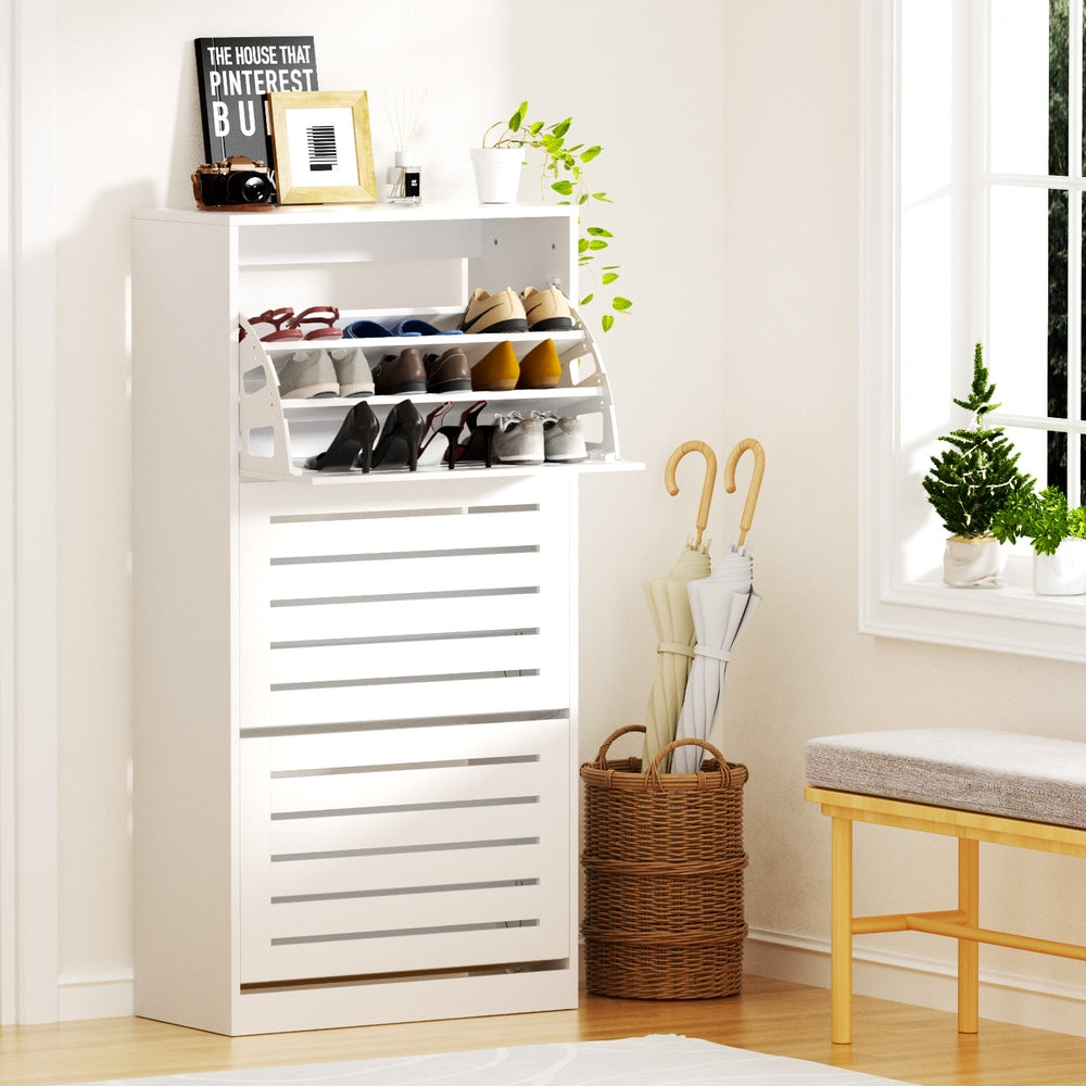 Artiss Shoe Cabinet Storage Drawer 45 Pairs White Artiss